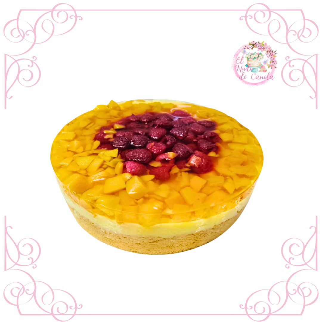 Tarta Espejo De Durazno y Frambuesas