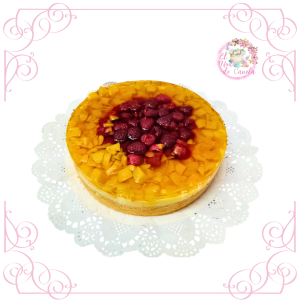 Tarta Espejo De Durazno y Frambuesas