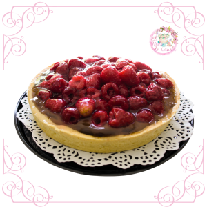 Tarta de ganache de chocolate con frambuesas